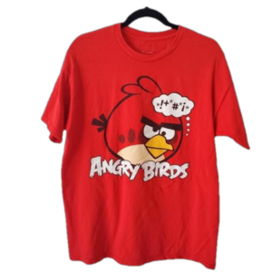 Angry Birds Graphic Unisex Red T-Shirt Size Large